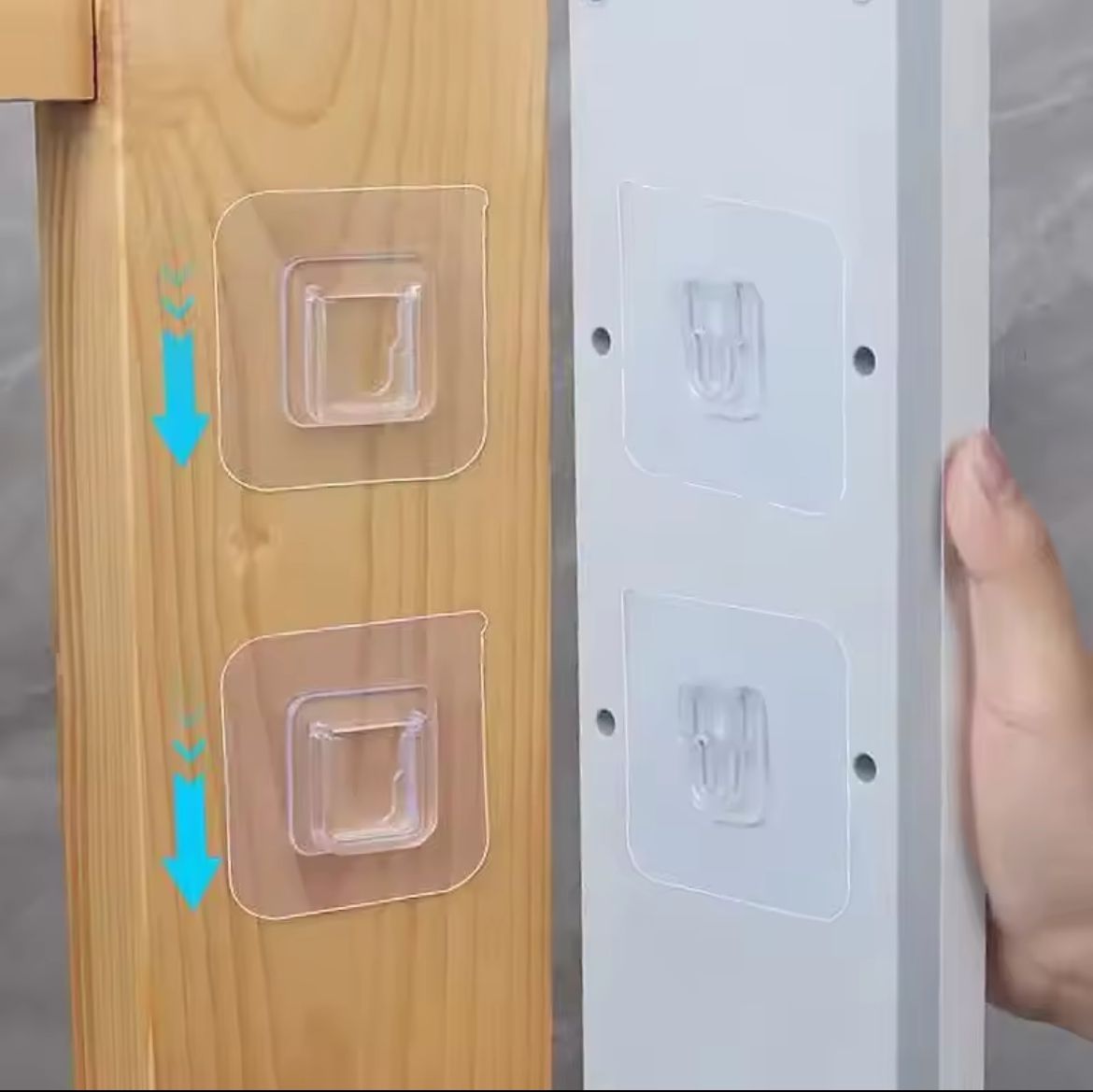 Adhesive double sided mounting hooks