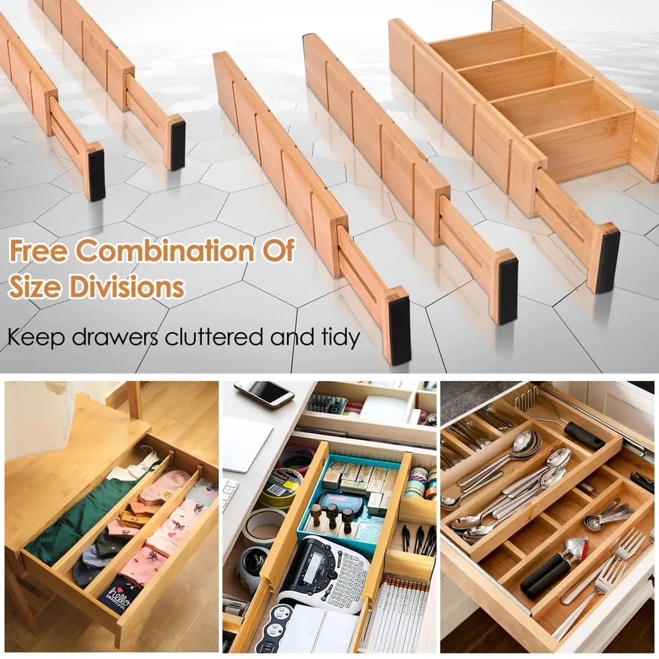 Multifunctional Bamboo drawer Dividers