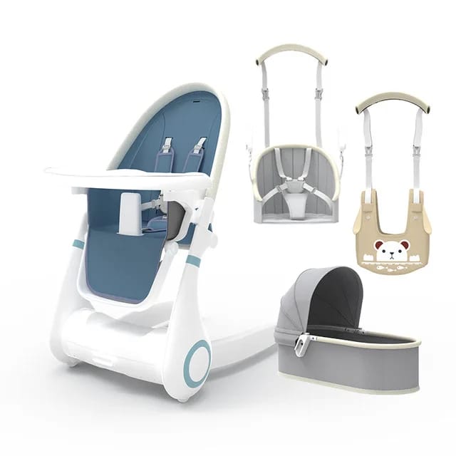 Luxury adjustable aluminum multi-functional 4 in 1 baby sleeping crib swing dining table chair