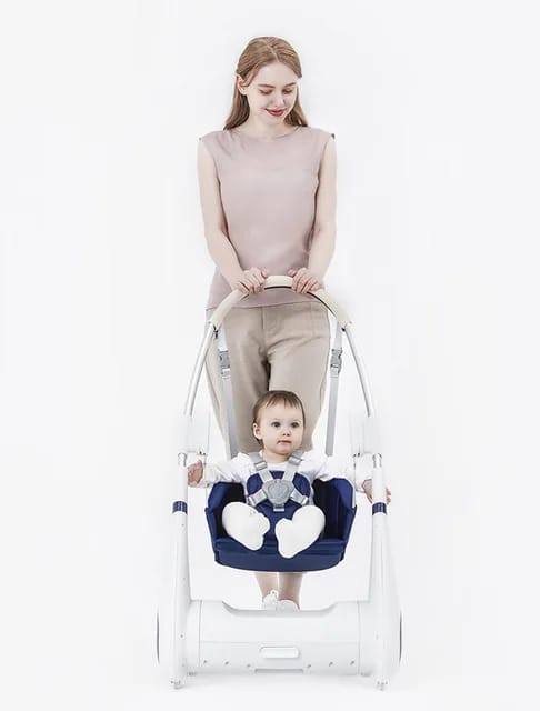Luxury adjustable aluminum multi-functional 4 in 1 baby sleeping crib swing dining table chair