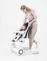 Luxury adjustable aluminum multi-functional 4 in 1 baby sleeping crib swing dining table chair