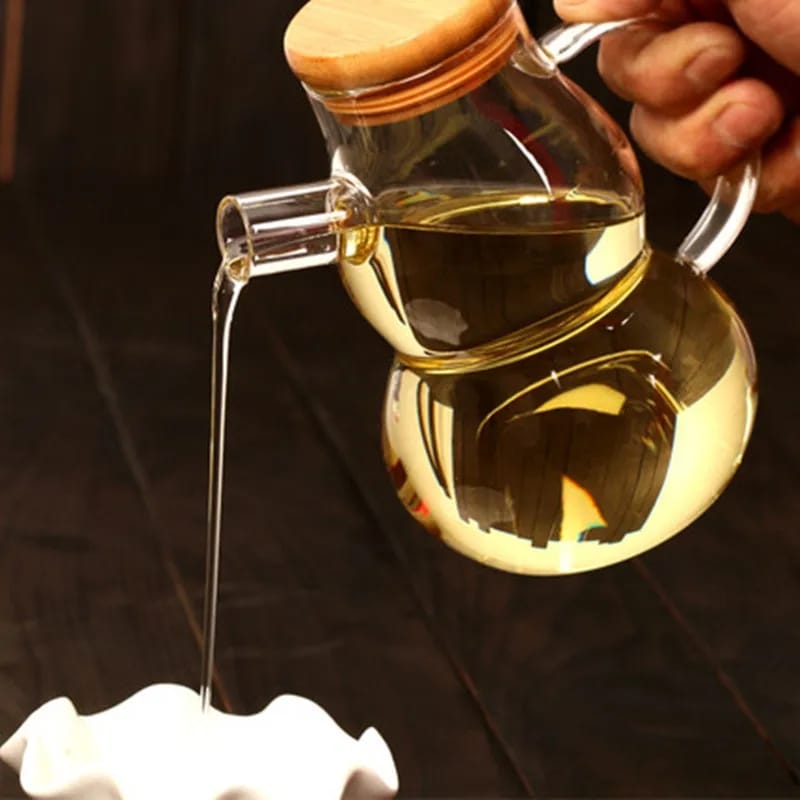 Creative glass oil / vinegar jar