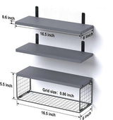 Solid pine wood bathroom floating shelves