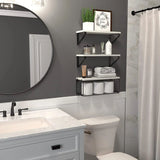 Solid pine wood bathroom floating shelves