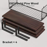 Solid pine wood bathroom floating shelves