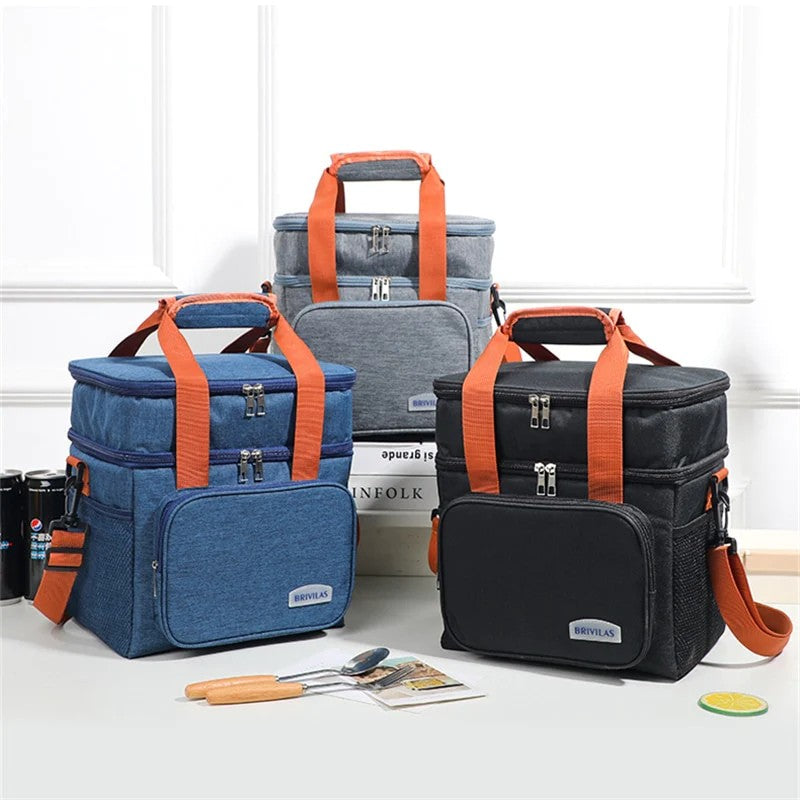 Large Capacity Insulated Lunch Box Handbag with Aluminum Foil | Waterproof Thermal Food Bag – Thickened Cooler Tote for Office, School, Travel & Picnics