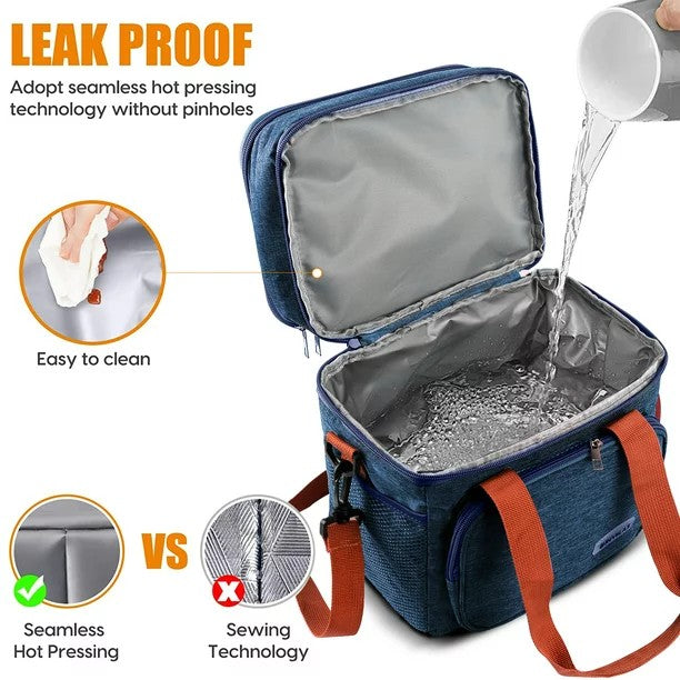 Large Capacity Insulated Lunch Box Handbag with Aluminum Foil | Waterproof Thermal Food Bag – Thickened Cooler Tote for Office, School, Travel & Picnics