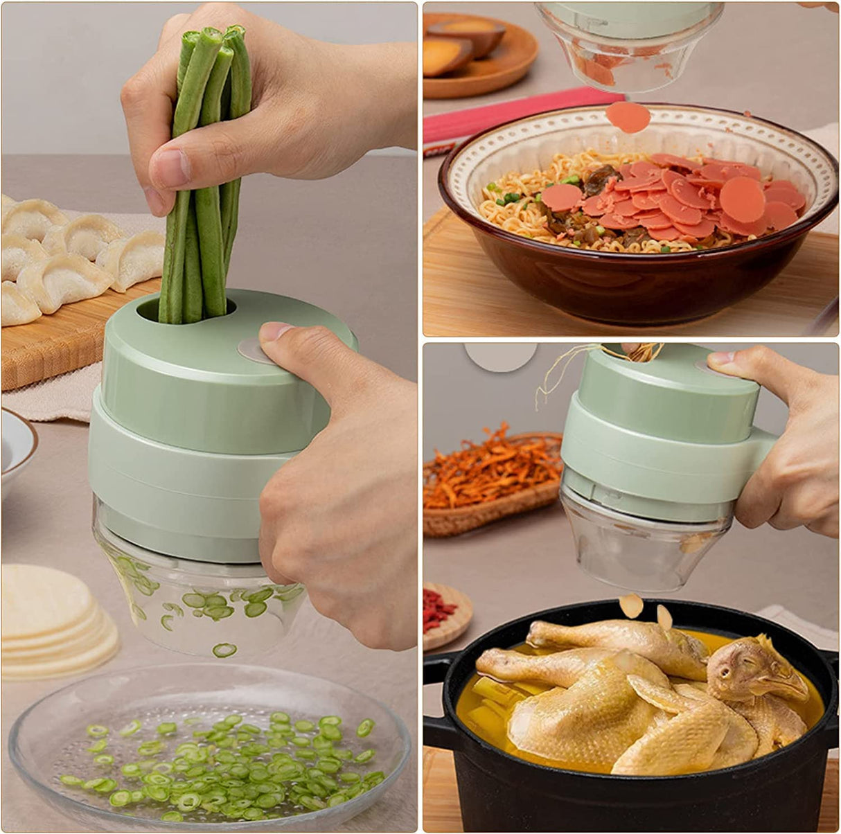 4 In 1 Handheld Electric Vegetable Cutter Set