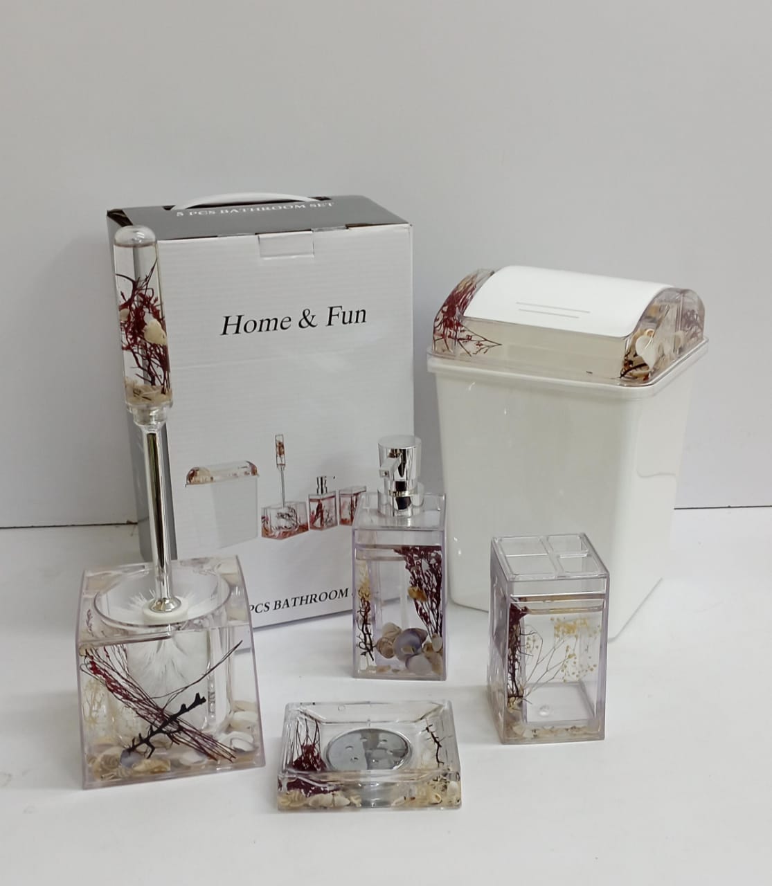 5pcs Water shell flower bathroom accessories set