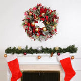 42cm Front Door Christmas Wreath With Christmas Ornaments