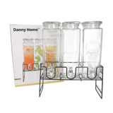 Danny Home 2.3L x 3 Beverage Juice Dispenser with Stand | Triple Drink Dispenser