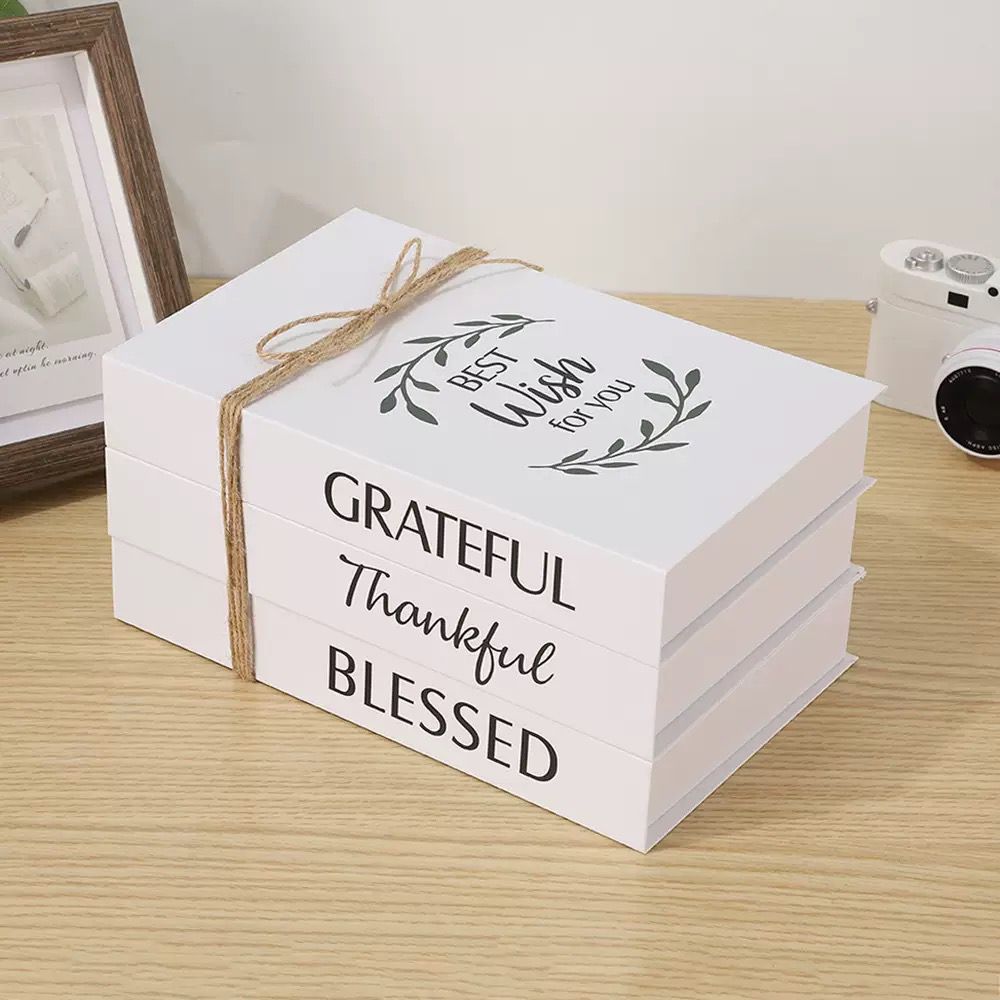 3pc Decorative Books Set with Rope – Modern Home Decor Accent
