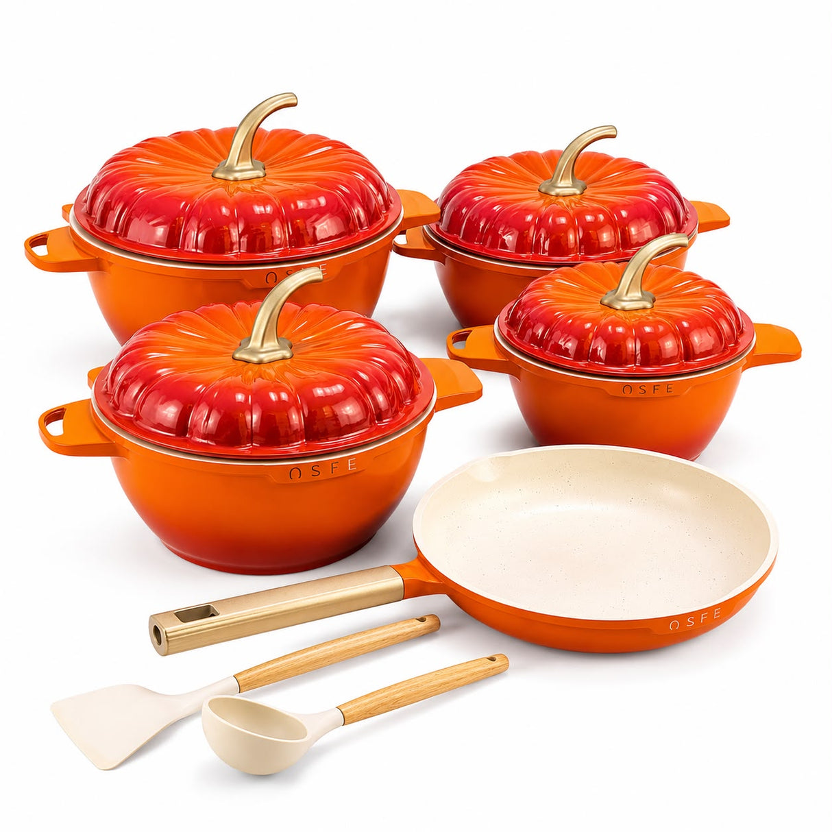 9PCS OSFE PUMPKIN Granite cookware set