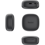 Redmi Buds 6 Play black charging case open showing both earbuds
