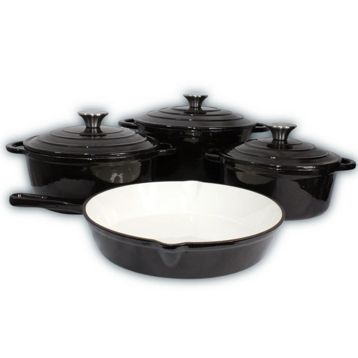 7 PCS Enamel Cast Iron Cooking Pots Set  Non-Toxic, Oven-Safe Pots for Kenyan Kitchens