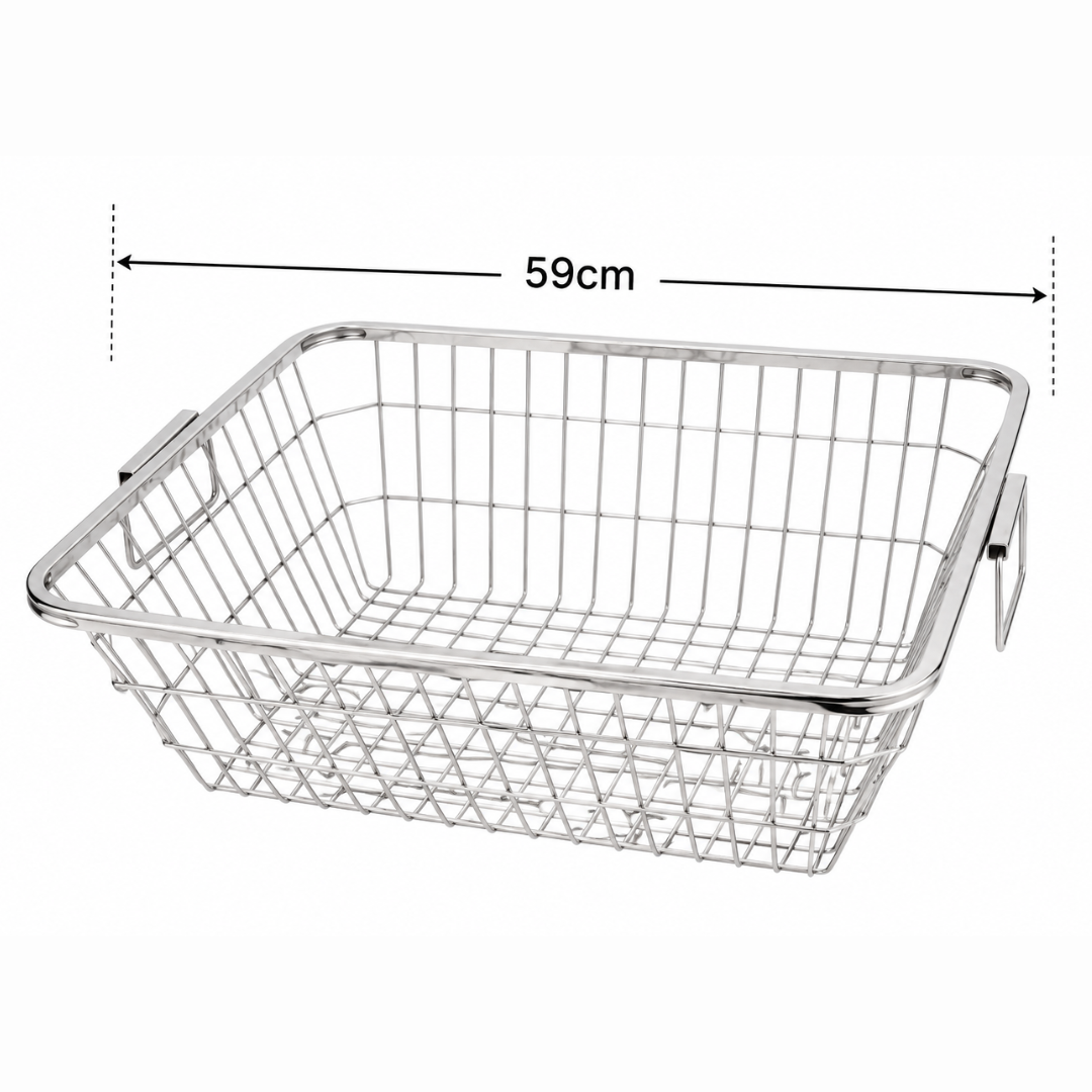 Divine Touch Stainless Steel Kitchen Square Basket - 59cm & 64cm