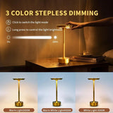 Nordic Wireless Table lamp for Bedroom rechargeable desk lamp beside table Stepless table Reading lamp Cordless Vintage modern desk lamp
