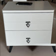 Bedside Table 2 Drawer White with Grey Top 40x50cm