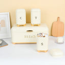 Nordic Bread Bin with 3 Canister Set – Touch of Gold Accent