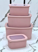 4pc Ribbed Airtight Food Storage Container Set – 1.2L, 2L, 3.5L & 6L Stackable Pantry & Fridge Containers Kenya