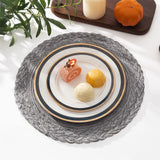 38cm Round Placemats Set of 6 Cotton Woven Heat Resistant Washable Table Mat for Kitchen Dining Room