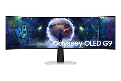 Samsung 49 inch Odyssey OLED G9 G93SD silver front