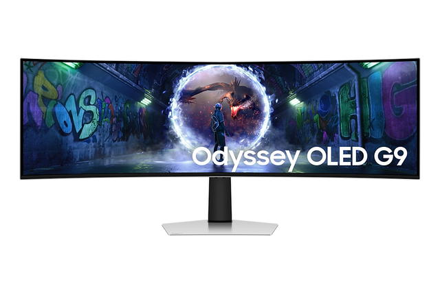 Samsung 49 inch Odyssey OLED G9 G93SD silver front