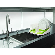 Further product view of the 43.8cm Joseph Joseph Arena self-draining dish rack.