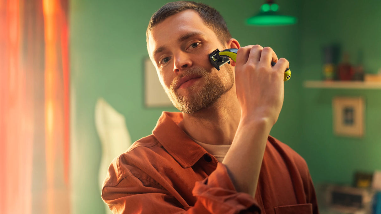 Philips OneBlade Face & Body Hybrid Shaver & Trimmer - 5-in-1 Comb, Body Comb, Skin Guard, Dual-Sided Blade, Wet & Dry