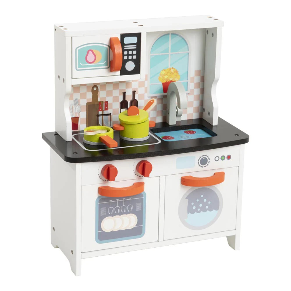 Wooden Mini Kitchen Playset for Kids Montessori Pretend Play