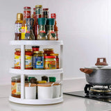 3-Tier Rotating Kitchen Storage Rack & Spice Organiser – Plastic & Stainless Steel Stand
