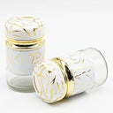 Homes Glass Salt & Pepper Shaker Set – Elegant Gold & Marble Finish Condiment Set for Dining Table
