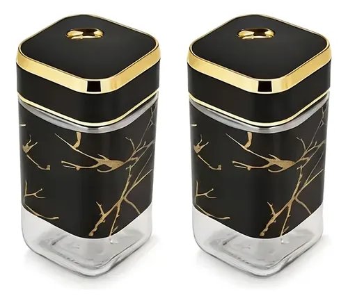 Marble Effect Salt & Pepper Shaker Set – Resin Dining Table Condiment Set