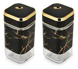 Marble Effect Salt & Pepper Shaker Set – Resin Dining Table Condiment Set