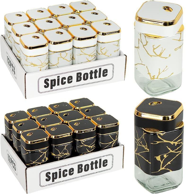 Marble Effect Salt & Pepper Shaker Set – Resin Dining Table Condiment Set