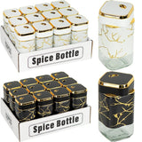 Marble Effect Salt & Pepper Shaker Set – Resin Dining Table Condiment Set