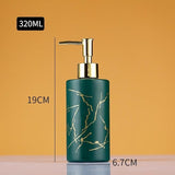 320ml Marble Glass Soap Dispenser & Hand Sanitizer Bottle – Transparent Thickened Glass Press Pump for Bathroom & Kitchen