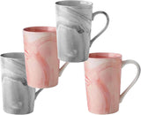 350ml Marble Ceramic Tea & Coffee Mug Set of 6 – Microwave & Dishwasher Safe, Home & Office Cup Set