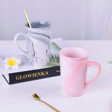 350ml Marble Ceramic Tea & Coffee Mug Set of 6 – Microwave & Dishwasher Safe, Home & Office Cup Set