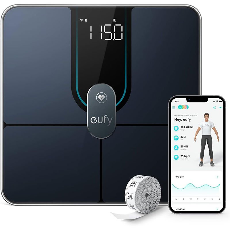 Eufy Smart Scale P2 Pro – Full Body Composition Analysis, 3D Model, Unlimited Users & Nutrition Tracking