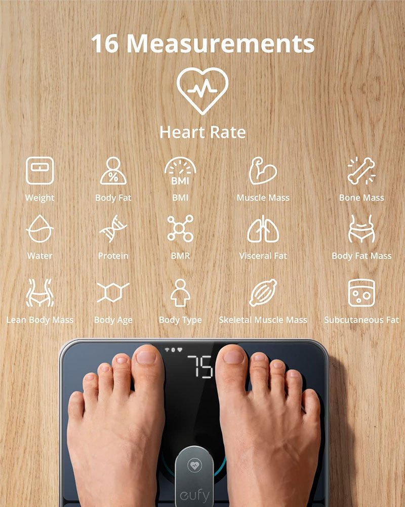 Eufy Smart Scale P2 Pro – Full Body Composition Analysis, 3D Model, Unlimited Users & Nutrition Tracking