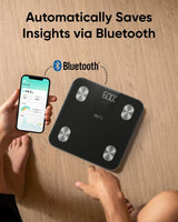 Eufy Smart Scale A1 – 12 Body Measurements, Bluetooth, 16 User Profiles, Compact 26x26cm Design