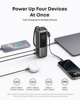 Anker Zolo Power Bank 25000mAh 165W – Built-in Retractable Cables, Fast Charging Portable Charger