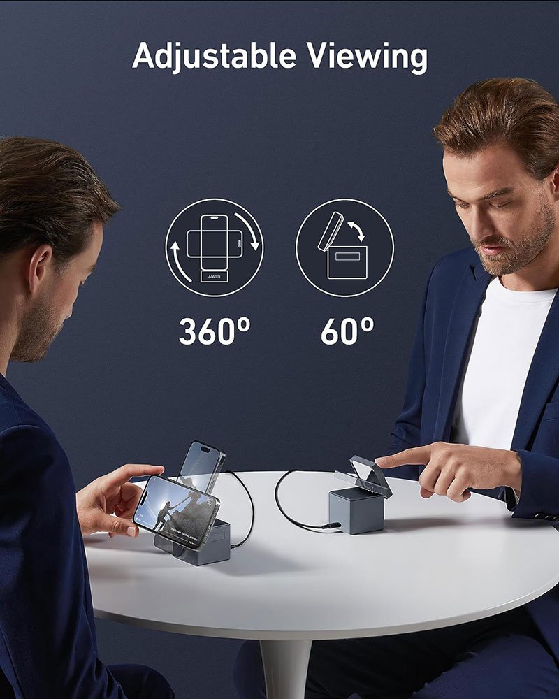 Anker 3-in-1 Cube with MagSafe – 15W Wireless Charger for iPhone, Apple Watch & AirPods, Foldable Travel Charger