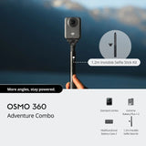 DJI Osmo 360 Adventure Combo – 8K/30fps 360° Camera, 120MP, 4K/120fps Slow Mo, IP68 Waterproof, 128GB Storage