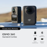 DJI Osmo 360 Standard Combo – 8K/30fps 360° Camera, 120MP, 4K Slow Mo, IP68 Waterproof, 128GB