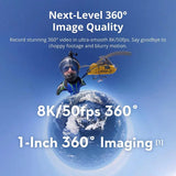 DJI Osmo 360 Standard Combo – 8K/30fps 360° Camera, 120MP, 4K Slow Mo, IP68 Waterproof, 128GB