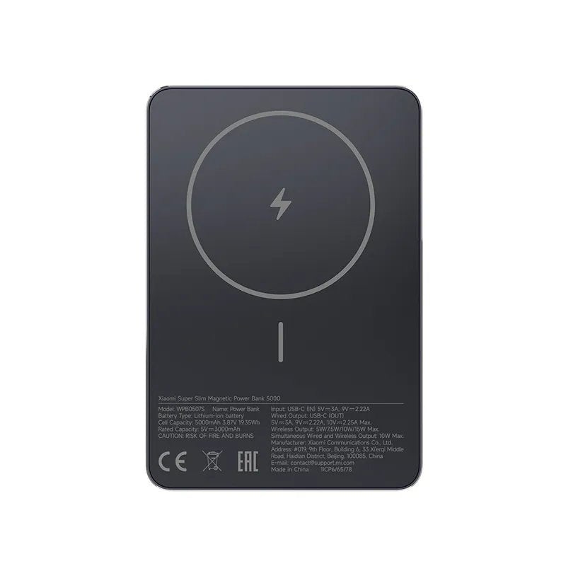 Xiaomi Super Slim Magnetic Power Bank 5000mAh – 15W Wireless, 22.5W USB-C, 8.7mm Ultra-Thin Aluminium