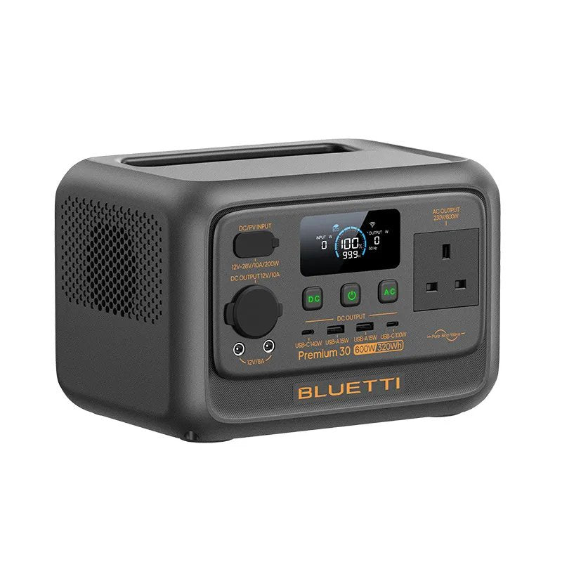 BLUETTI Premium 30 V2 Portable Power Station 320Wh 600W – LiFePO4, UPS, 140W USB-C, 4.3kg Lightweight