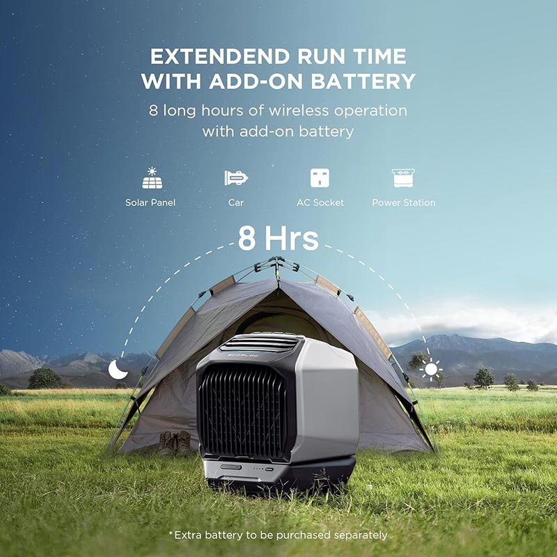 EcoFlow WAVE 2 Portable Air Conditioner & Heater – Installation-Free, 44dB Quiet, R290 Eco-Friendly, 4 Charging Methods